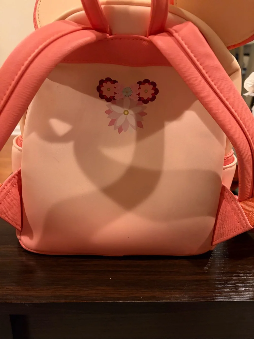 Loungefly Peach & Coral Floral Bow Mini Backpack